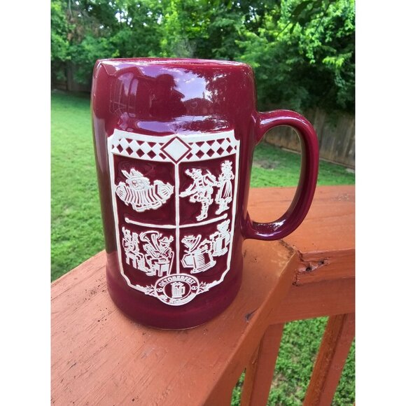 ST. Alphonsus FBI Pottery RED OKTOBERFEST HAND MADE  LE Beer Stein/Mug RARE - Picture 1 of 5